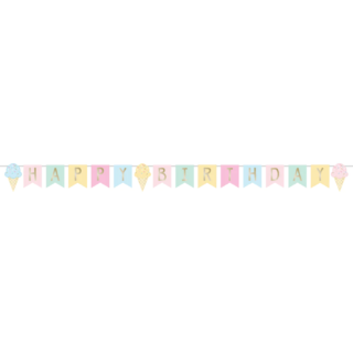 Ice Cream Party Shaped Ribbon Banner - 346415