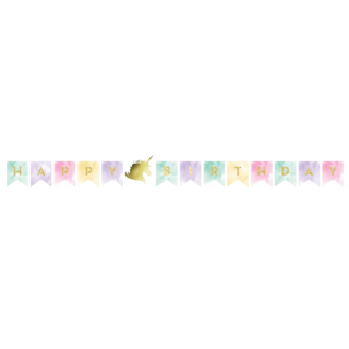 Unicorn Sparkle Shaped Banner Foil with Twine - 329312