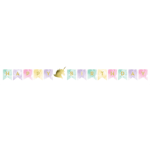 Unicorn Sparkle Shaped Banner Foil with Twine - 329312