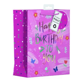 Design Group - Female Birthday Text Gift Bag - M - YANGB50M