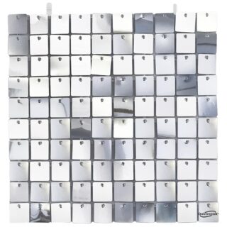 Oaktree - Sequin Wall Panel 30cm x 30cm Metallic Silver - 100 Squares  -  667150