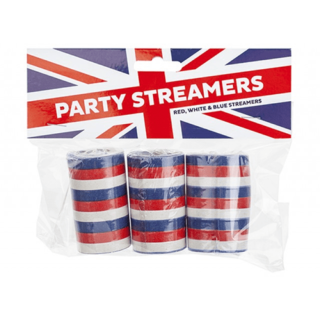 PMS - UNION JACK PARTY STREAMERS PACK OF 3 - 324019