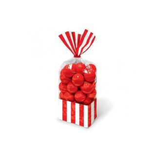 Candy Buffet Striped Party Bags Apple Red