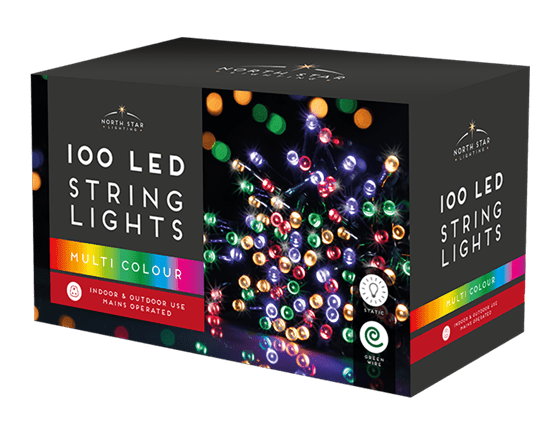 Gem Imports - 100 LED Mains Operated Christmas Lights - Multicoloured - XMA3881