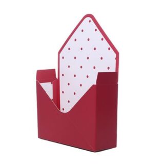 23cm Cardboard Envelope Box Red/White Polka Dots - 898071