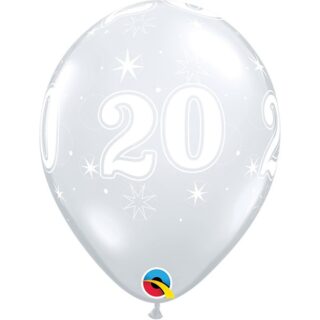 Qualatex - 20th Birthday Clear Diamond Latex Balloon - 25ct - 50184
