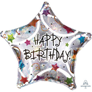 Anagram Happy Birthday Stars Standard Foil Balloons S40