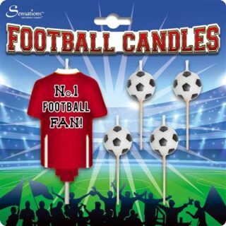 Sensations - Football Candles - Red and White - CNFB/11