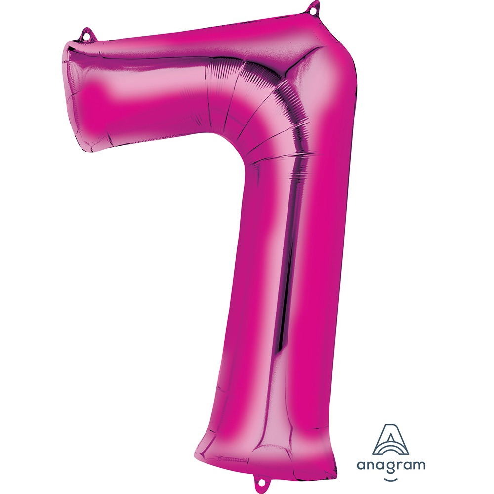 Anagram Number - 7 Pink SuperShape Foil Balloons - 34" - 2829301