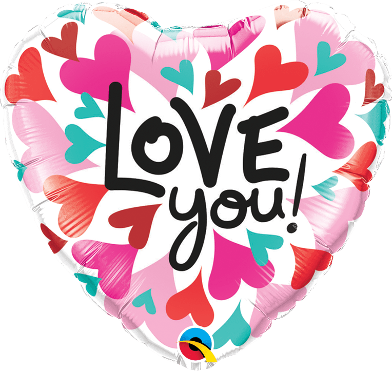 Qualatex 18" Love You Covering Hearts - 46070