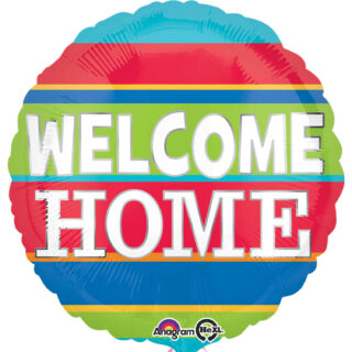 Anagram Welcome Home Colourful Stripes Standard Foil Balloons S40