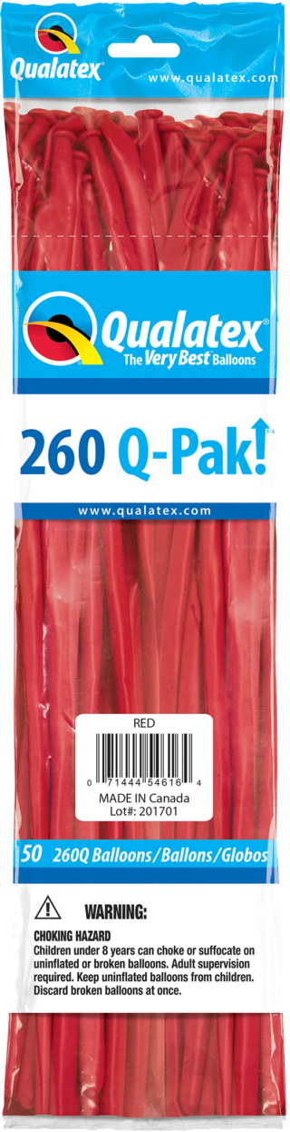 260 Q-PAK RED    50CT - QUALATEX PLAIN LATEX