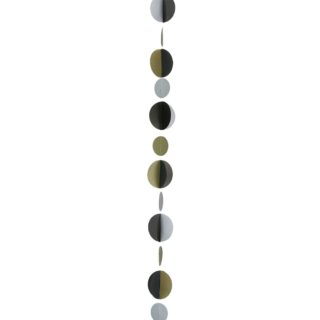 Anagram - Gold/Silver/Black Circles Balloon Tails 1.2m - 5 PC - 9902829