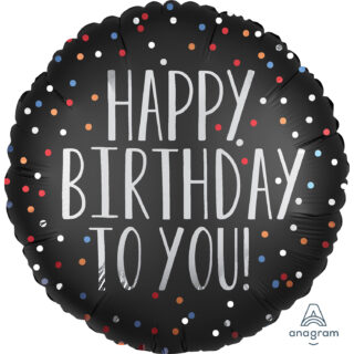 Anagram Happy Birthday To You Satin Dots Standard XL Foil Balloons S40