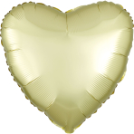 Anagram Pastel Yellow Heart Satin Luxe Standard HX Unpackaged Foil Balloons S15
