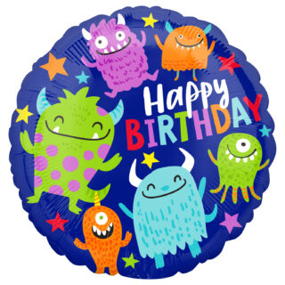 Anagram Happy Little Monsters Birthday Standard HX Foil Balloons S40