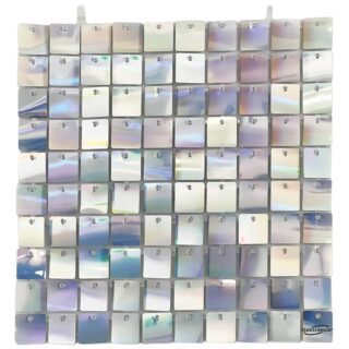 Sequin Wall Panel 30cm x 30cm Iridescent Silver (100 Squares) - 667211