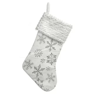 Festive White Stocking with Snowflakes - P030914