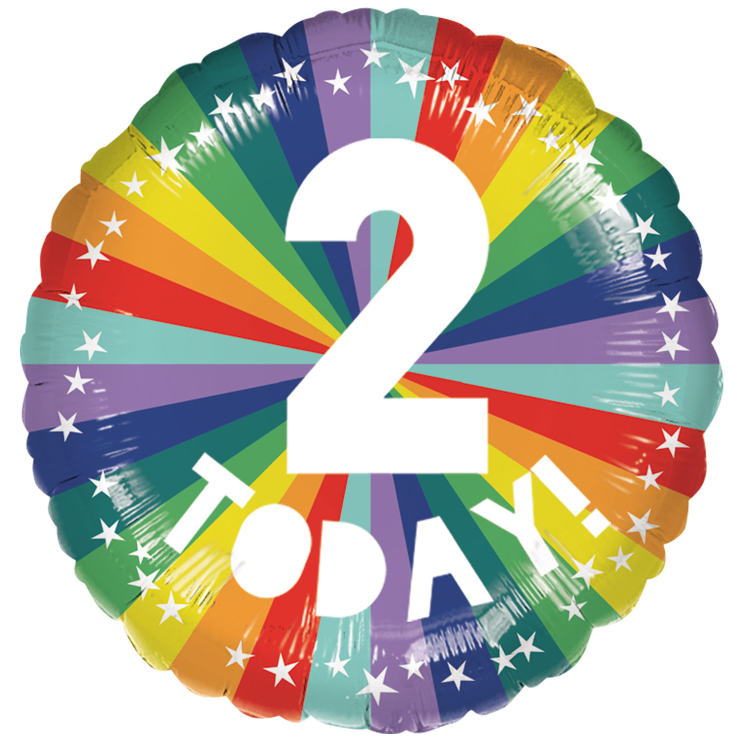 Anagram 2nd Birthday Bright Rainbow Standard Foil Balloons S40 - 9914487 *