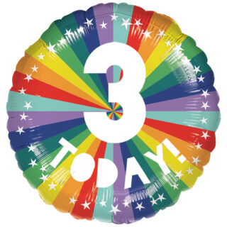 Anagram 3rd  Birthday Bright Rainbow Standard Foil Balloons S40 - 9914488