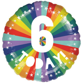 Anagram 6th Birthday Bright Rainbow Standard Foil Balloons S40 - 9914491