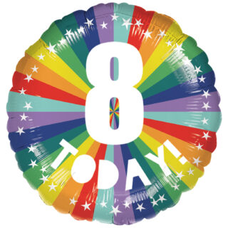 Anagram 8th Birthday Bright Rainbow Standard Foil Balloons S40 - 9914493