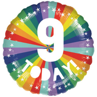Anagram 9th Birthday Bright Rainbow Standard Foil Balloons S40 - 9914494