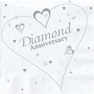 Diamond Anniversary Luxury Napkins - 33cm - 20ct - 979014