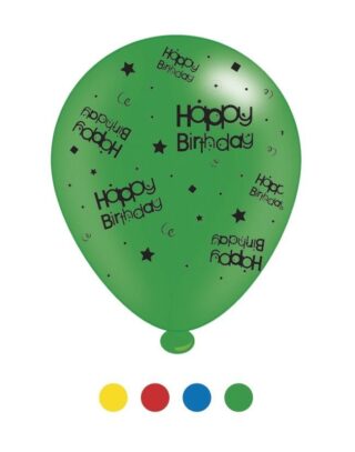 Happy Birthday Latex Balloons x 6 pks of 8 balloons