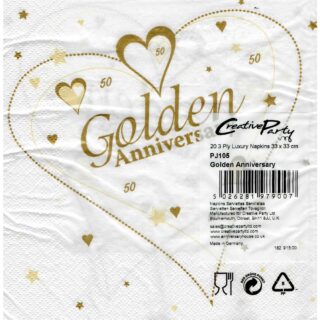 Golden Anniversary Luxury Napkin - 33cm - 20ct - 9790047