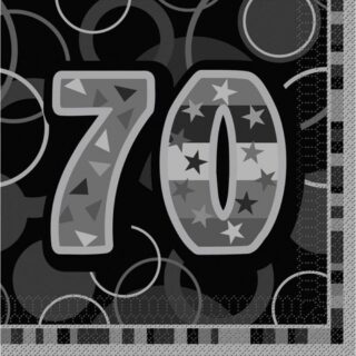 Black/Silver Glitz - 70 - Napkin - 28485