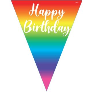 Party Bunting Rainbow Script Birthday 11 flags 3.9m - 631762