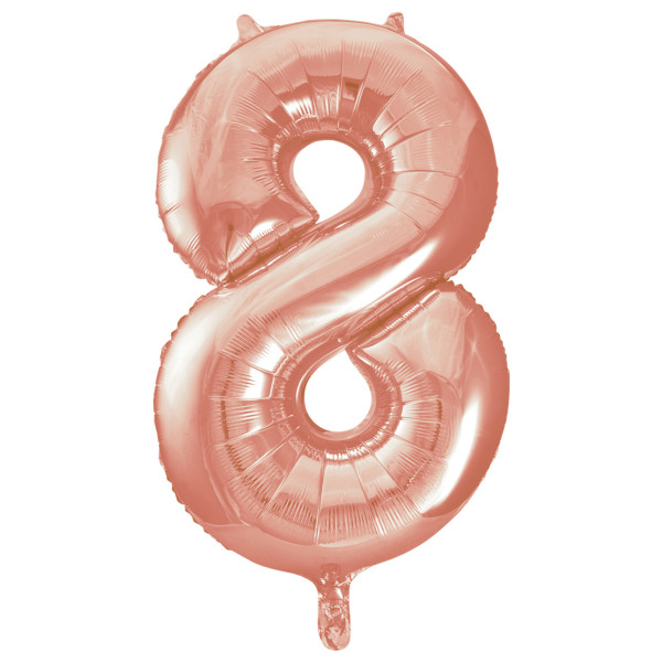 Unique 34" Rose Gold Number 8 Shaped Foil Balloon - 55878 *