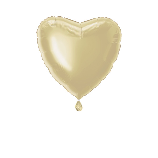 Unique 18" White Gold Solid Heart Foil Balloon - Packaged - 52951*