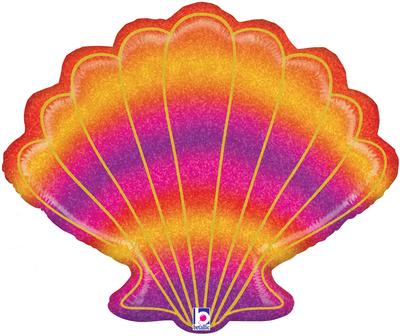 Betallic 30" Shape Glitter Seashell Holographic (C) Pkg