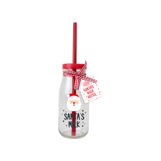 Christmas Glass Milk Bottle - XMA2605OB