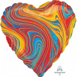 Anagram 18″ S15 Colourful Marblez Heart Flat - 4209602