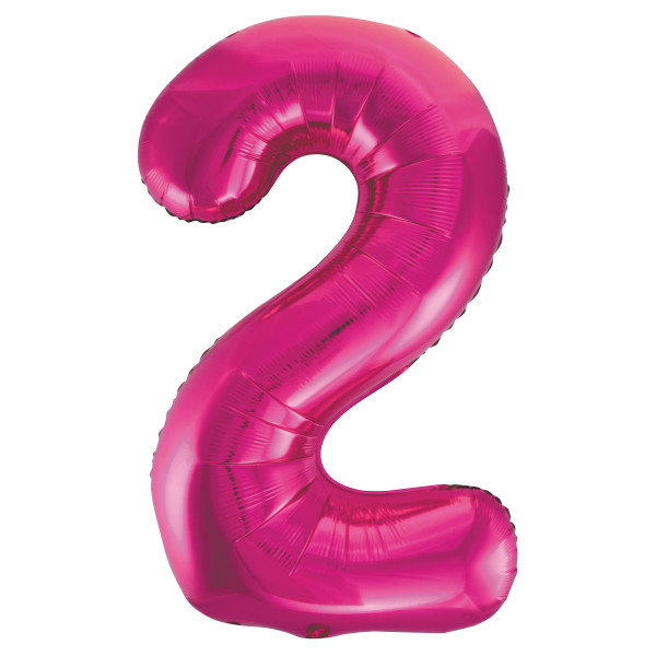 Unique 34" Pink Number 2 Shaped Foil Balloon - 55732 *