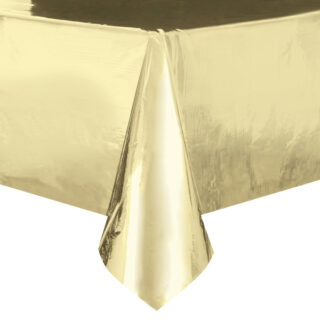 Gold Foil Rectangular Plastic Table Cover - 54