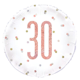 Birthday Rose Gold Glitz Number 40 Round Foil Balloon - 18