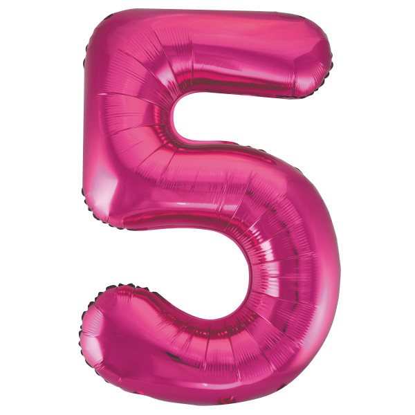 Unique 34" Pink Number 5 Shaped Foil Balloon - 55735 *