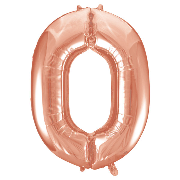 Unique 34" Rose Gold Number 0 Shaped Foil Balloon - 55870 *