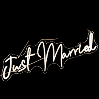 Neon Sign - White - Just Married -  90 X 23.7 - 12929