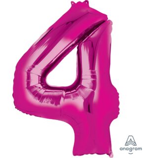 Anagram - Number 4 Pink SuperShape Foil Balloons - 34
