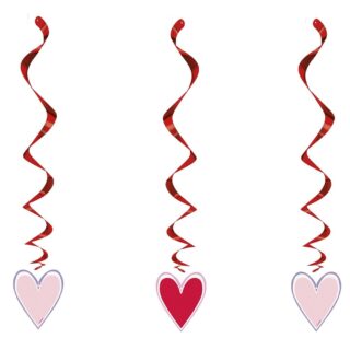 Pink and Red Hearts Hang Swirl - 3CT - 23687