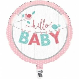 Hello Baby Girl Foil Balloon - 18