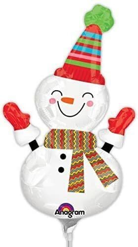 Anagram Smile Snowman Mini Shape Foil Balloons