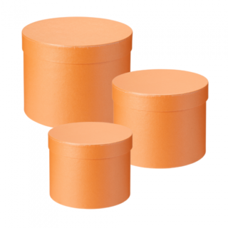 Round Symphony Lined Hat Boxes (Set of 3) Peach - 41-02000