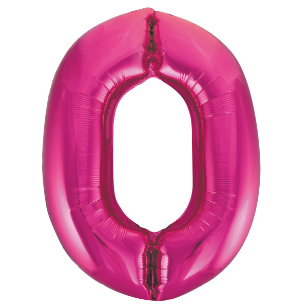 Unique 34" Pink Number 0 Shaped Foil Balloon - 55730 *