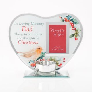 THOUGHTS OF YOU CHRISTMAS PHOTO TEA LIGHT HOLDER - DAD
